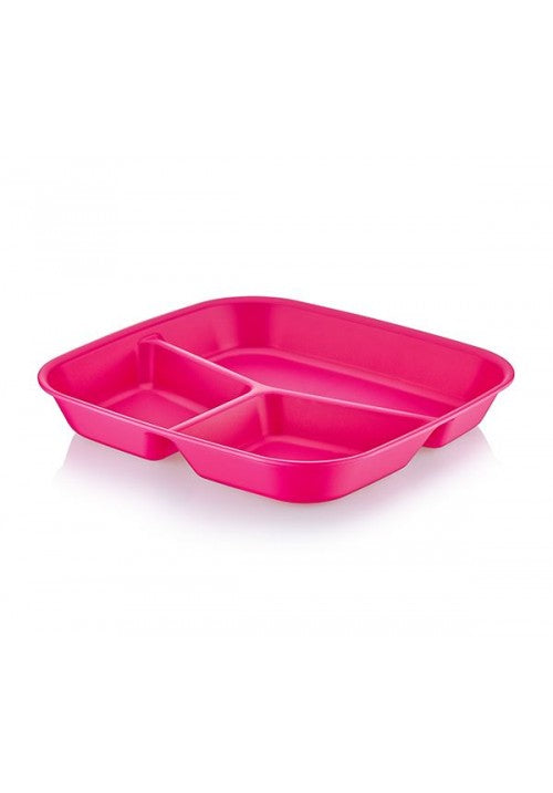 Hobby Plastic Children 3 Section Nut Breakfast Dinner Plate Assorted Colours 031298 (Parcel Rate)