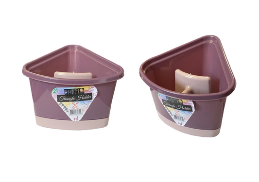 Plastic Triangular Cutlery Drainer Holder 14.5 x 12.5 x 12cm Assorted Colours 0755 (Parcel Rate)