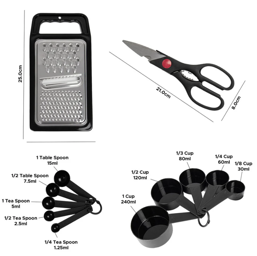 Plastic Kitchen Cooking Utensil Set of 17 10488