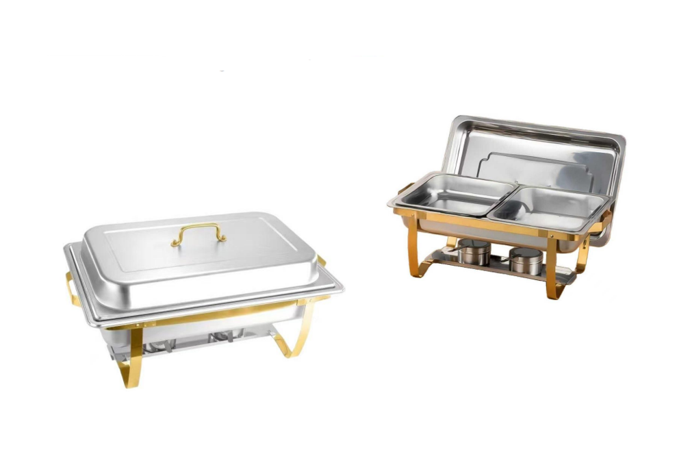 Buffet Banquet Chafing Dish with Lid 9.5L Double Compartment 1107HG (Big Parcel Rate)