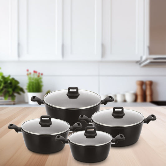 SQ Professional Zoya Forged Stockpot Set of 4 Black 11709 (Big Parcel Rate)