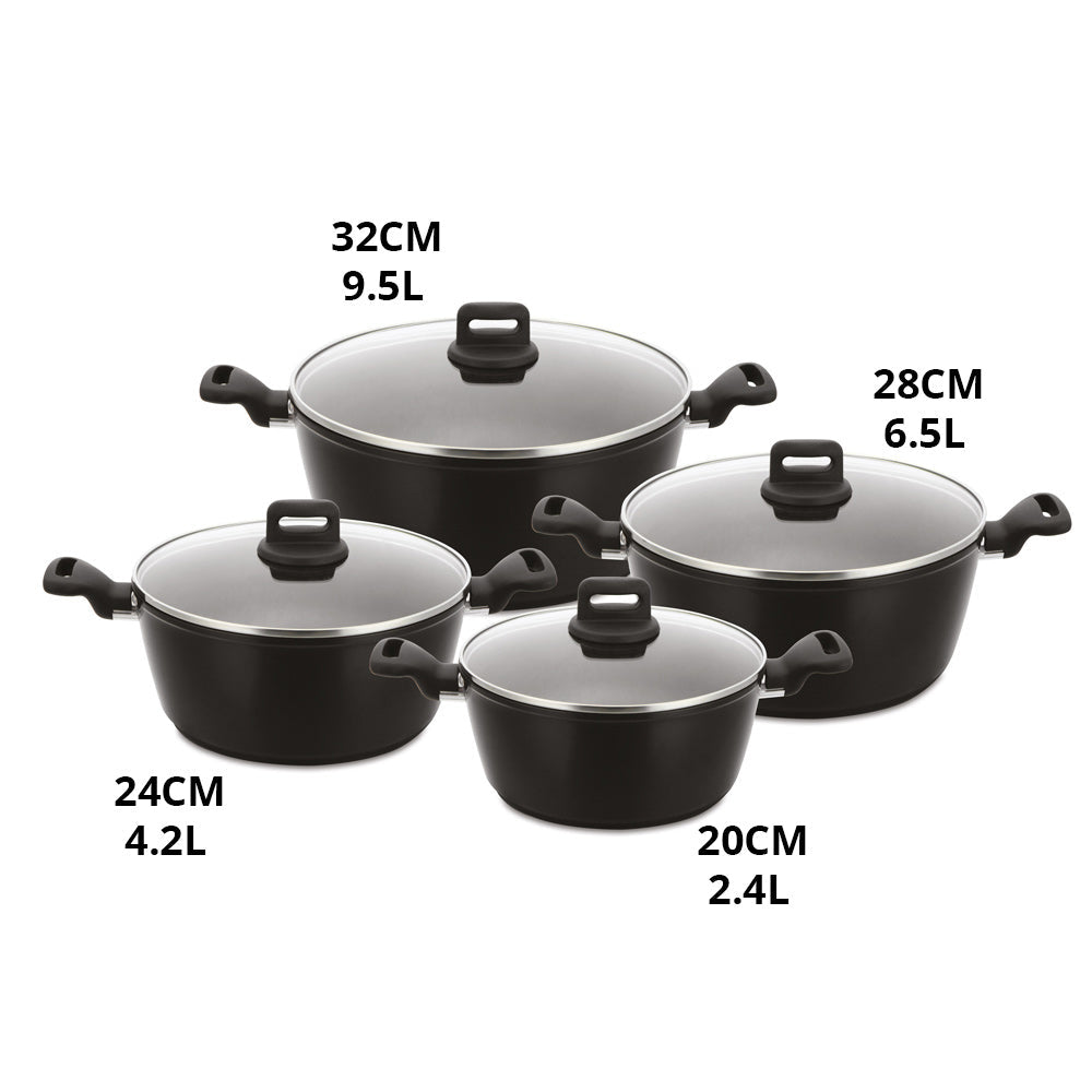 SQ Professional Zoya Forged Stockpot Set of 4 Black 11709 (Big Parcel Rate)