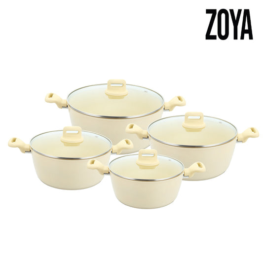 SQ Professional Zoya Forged Stockpot Set of 4 Cream 11711 (Big Parcel Rate)
