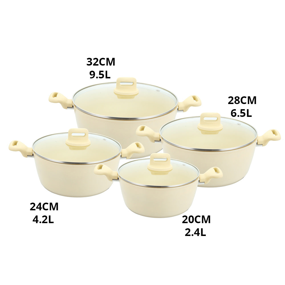 SQ Professional Zoya Forged Stockpot Set of 4 Cream 11711 (Big Parcel Rate)