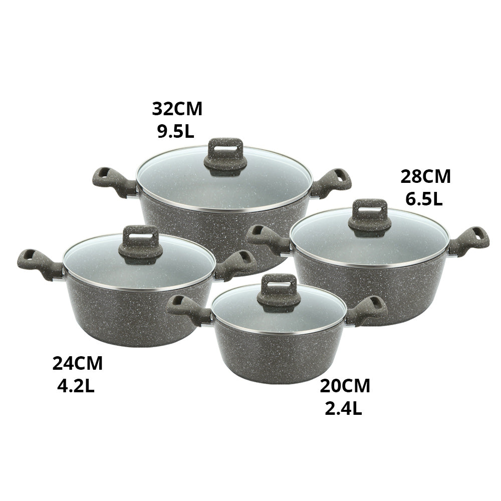 SQ Professional Zoya Forged Stockpot Set of 4 Marbled Grey 11718 (Big Parcel Rate)
