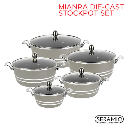 SQ Professional Seramiq Mianra Diecast Stockpot Set of 5 Moonstone 11725 (Big Parcel Rate)