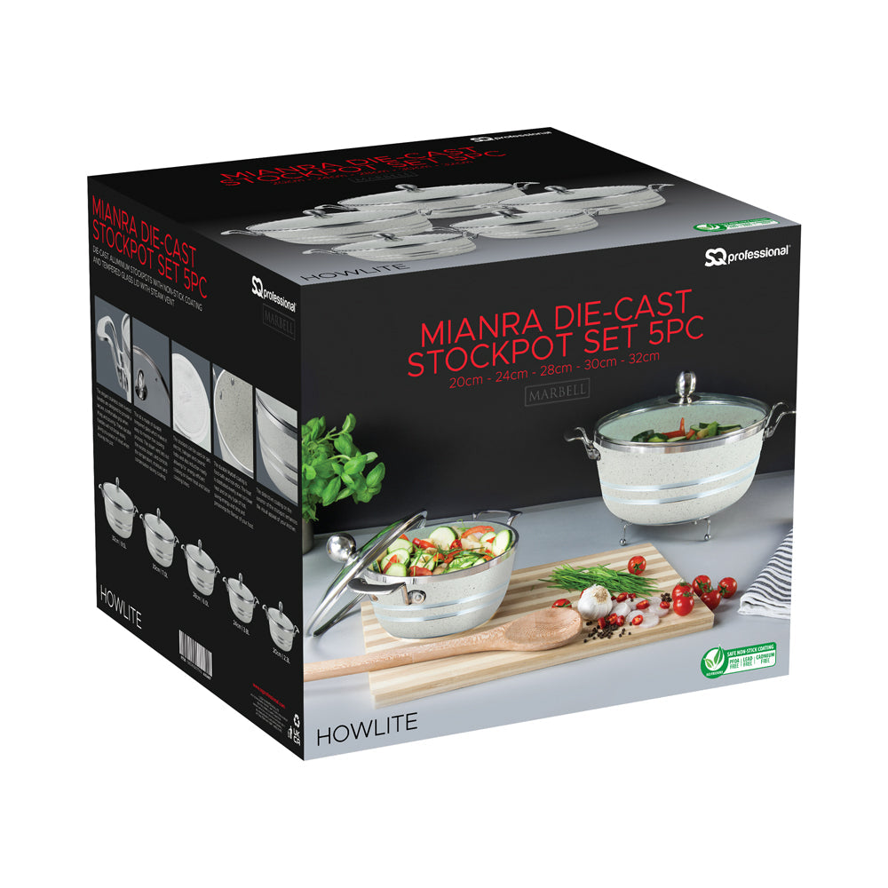 SQ Professional Seramiq Mianra Diecast Stockpot Set of 5 Howlite 11728 (Big Parcel Rate)