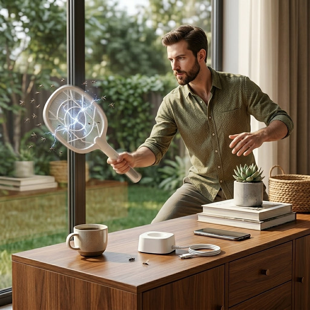 Dual-Use Electric Mosquito Swatter 371g 56x22x8cm 1200mAh SKU8223