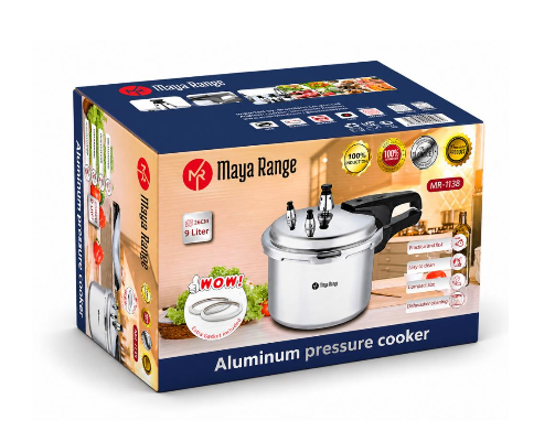 Aluminium Pressure Cooker for Fast Induction Cooking 9L Capacity 26cm Diameter Extra Gasket Included SKU MW-MR1138-PP