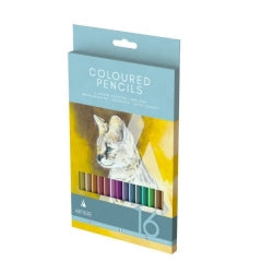 Artist Colouring Pencils, 16 Colours 20.5x11.5x1cm 129g SKU P1600