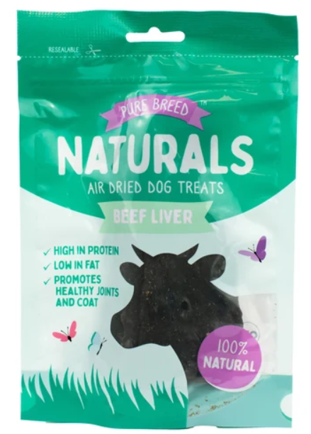 Pure Breed Naturals Air Dried Dog Treats Beef Liver 50g SKU 324657
