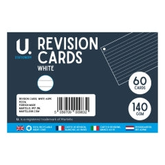 Revision Cards, White, 60pk 10x15x1.2cm 130g SKU P2336