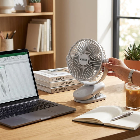 6" USB Rechargeable Desk & Clip-On Oscillating Fan, 4-Speed, Timer, SKU ST213/CF6