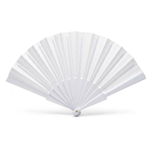 White Portable Fan, Closed 24×3×3cm, Open 24×3×42cm, 50g – SKU 8181