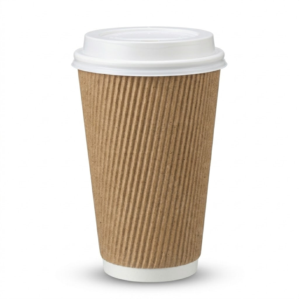 8 OZ Double Wall Paper Cups With Lids SKU MX6091