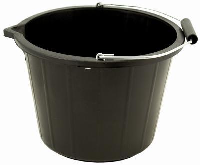 Plastic Multipurpose Bucket with Handle 32 x 26cm Black LL5015 (Parcel Rate)