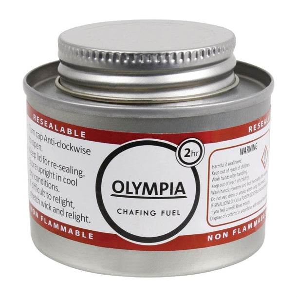 Olympia Gel Buffet Chafing Dish Fuel Liquid Can with Wick Resealable 2 Hours CB733-02 / OLGEL2 (Parcel Rate)