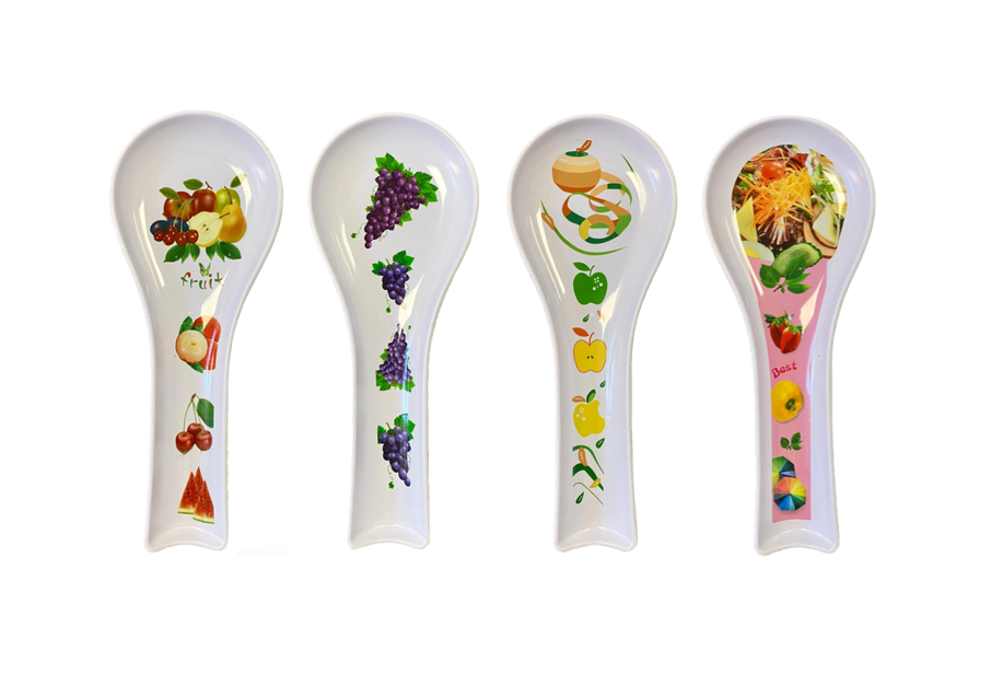 Large Plastic Kitchen Cooking Spoon Rest with Printed Design 26.7cm Assorted Designs 2778