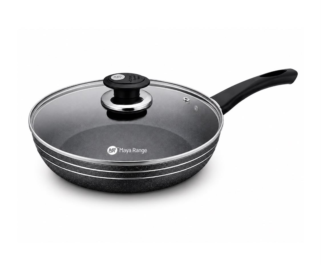 26cm Black Non-Stick Frypan with Lid 2.0mm SKU MR1271