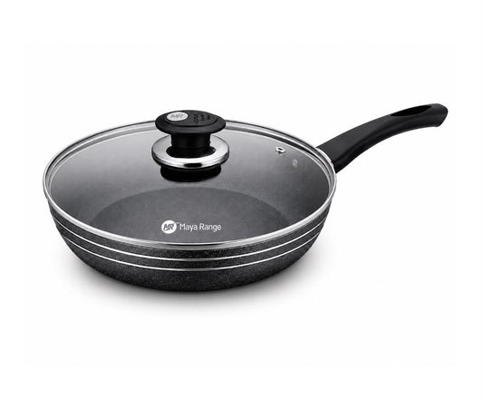 26cm Black Non-Stick Frypan with Lid 2.0mm SKU MR1271