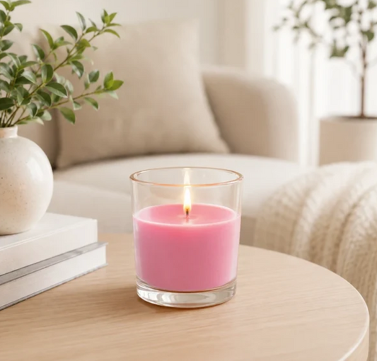 Bloome Glass Jar Candle for Inviting Home Fragrance Tranquil Floral Bloom 95g Up to 10 Hours Burn Time Pink SKU MW-5056683934908-PP