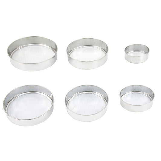 Stainless Steel Round Flour Sieve Strainer Set of 6 3192 (Parcel Rate)