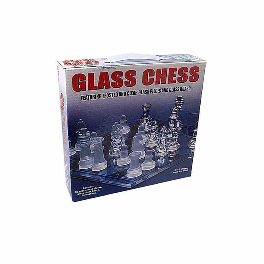Traditional Family Fun GLASS CHESS Board Game 32 Glass Pieces 22 x 22cm 3163 (Parcel Rate)