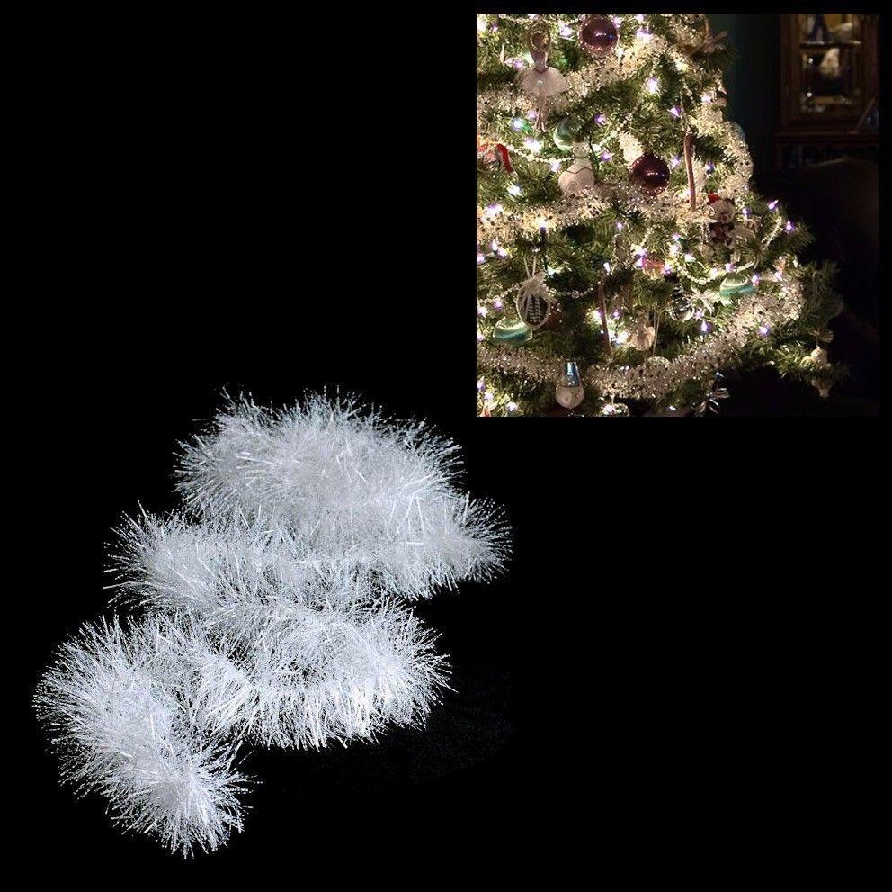 Christmas Tree Decoration Tinsel 190cm Snow White 1438 (Large Letter Rate)