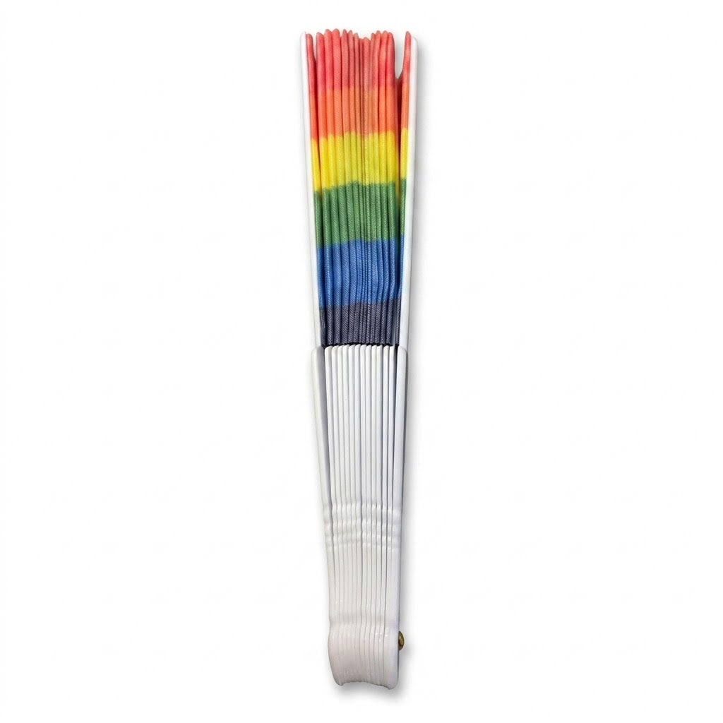 Rainbow Fan 7431 Folding Hand Fan – 24×3×42cm Open, 50g, Compact Portable Design