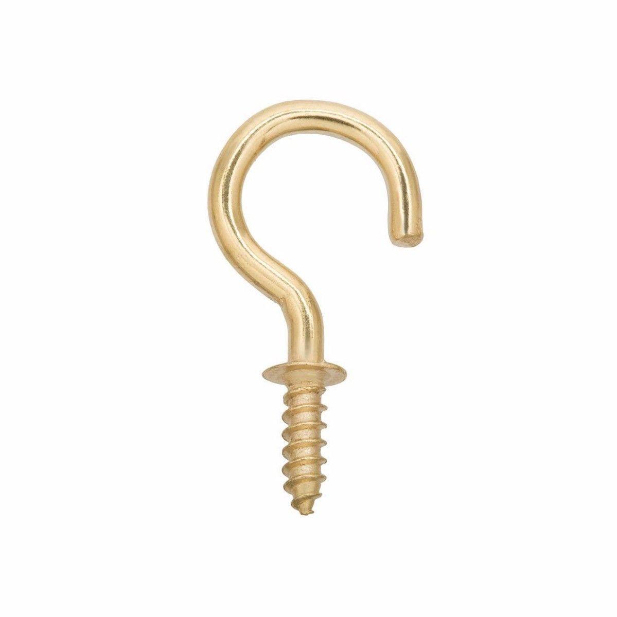 144 BRASS PLATED 1-1/4 CUP HOOKS 52572 SCREW PLANT HANGER 144 BRASS PLATED 1-1/4 CUP HOOKS 52572 SCREW PLANT HANGER
