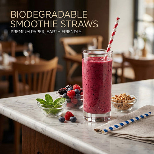 Biodegradable Paper Straws 6mm x 190mm, 50-Pack – Eco-Friendly Drinking Straws, SKU ST80141ST80141