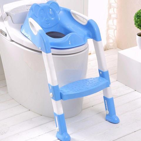 SQ Professional Plastic Children's Teddie Toilet Seat Ladder 59cm Blue 5826 / P97451 (Big Parcel Rate)