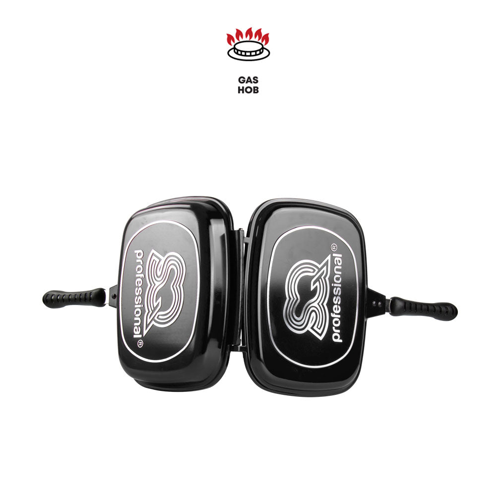 SQ Professional Nea Diecast Double Sided Magic Pan 32cm Nera Black 4482 (Parcel Rate)