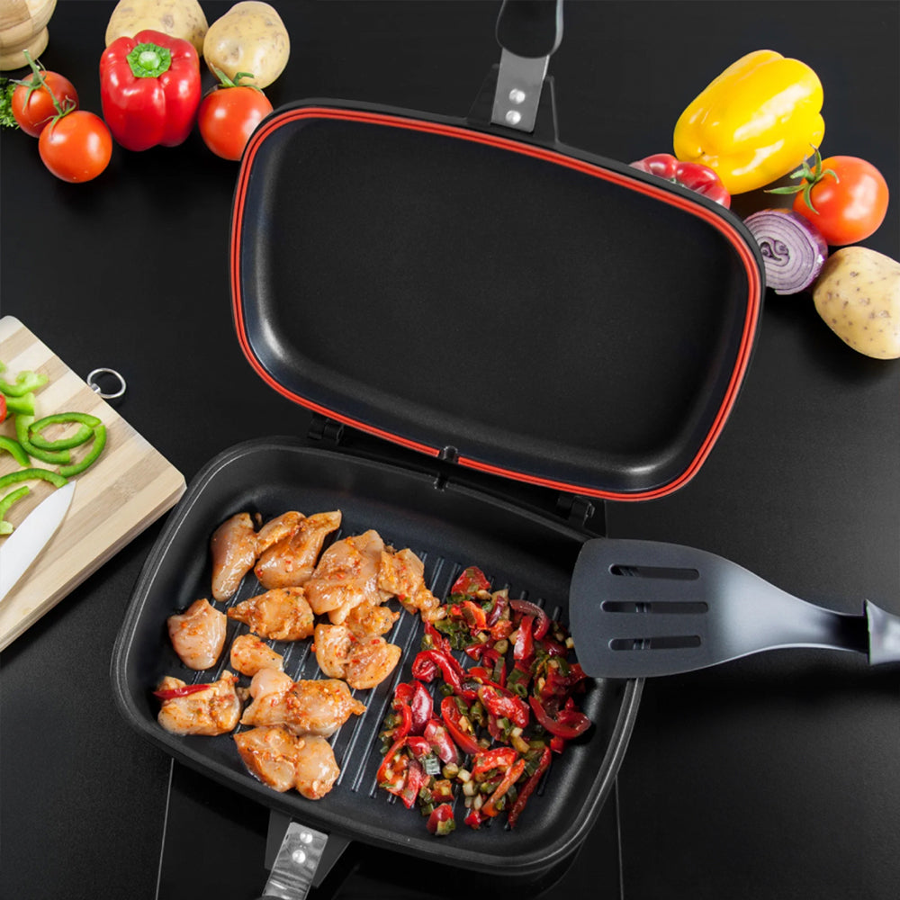 SQ Professional Nea Diecast Double Sided Magic Pan 32cm Nera Black 4482 (Parcel Rate)
