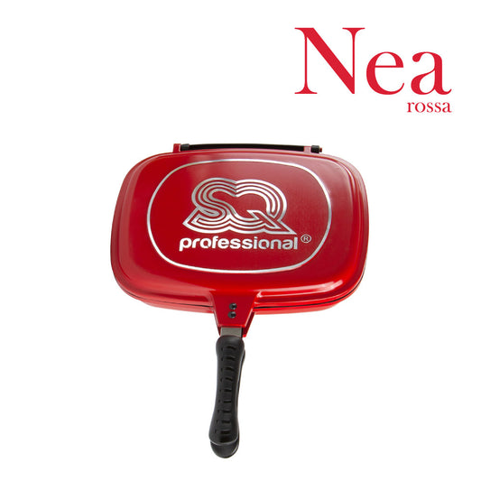 SQ Professional Nea Diecast Double Sided Magic Pan 32cm Rossa Red 4680 (Parcel Rate)