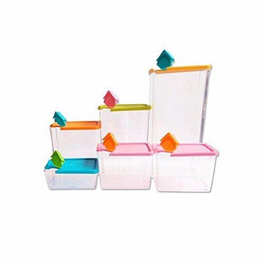 Plastic Food Storage Container Set of 6 Assorted Sizes 4064 (Parcel Rate)