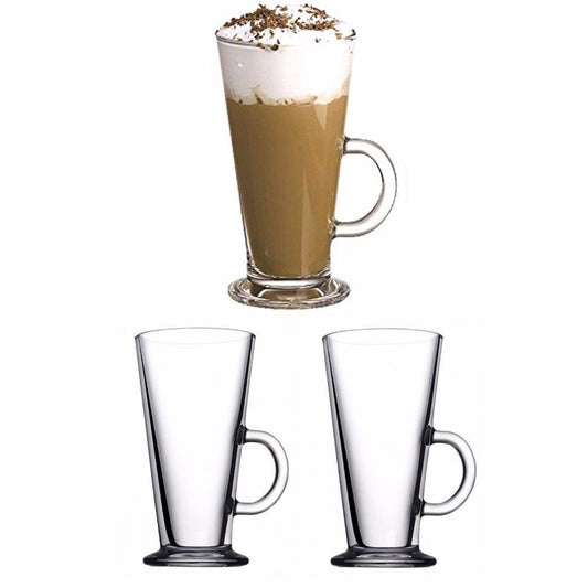 PB Colombian Glass Coffee Latte Mug 263ml Pack of 2 55861 (Parcel Rate)