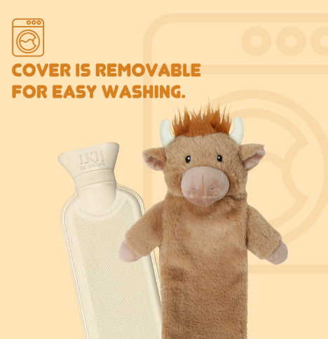 2L Long Hot Water Bottle with Sherpa Cover SKU 9318