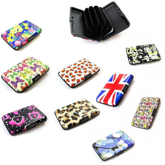 Aluminium Plastic Card Holder Wallet with Printed Design Assorted Designs 0023 (Large Letter Rate)