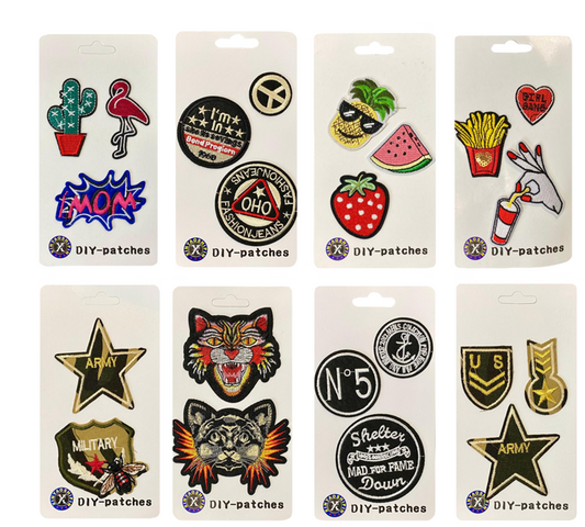 Embroidered / Sequinned Iron on Clothes Patches Set Assorted Designs 5433 (Large Letter Rate)
