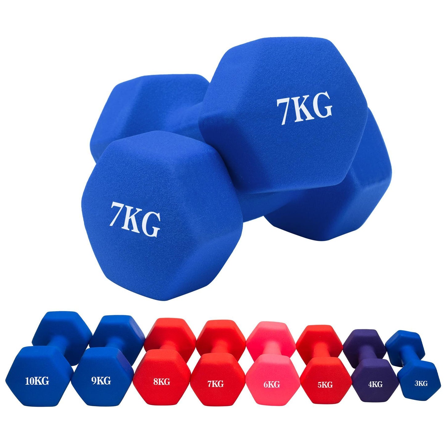 Weight Training Vinyl Dumbbell 7kg x 1 Assorted Colours 6627 A W25