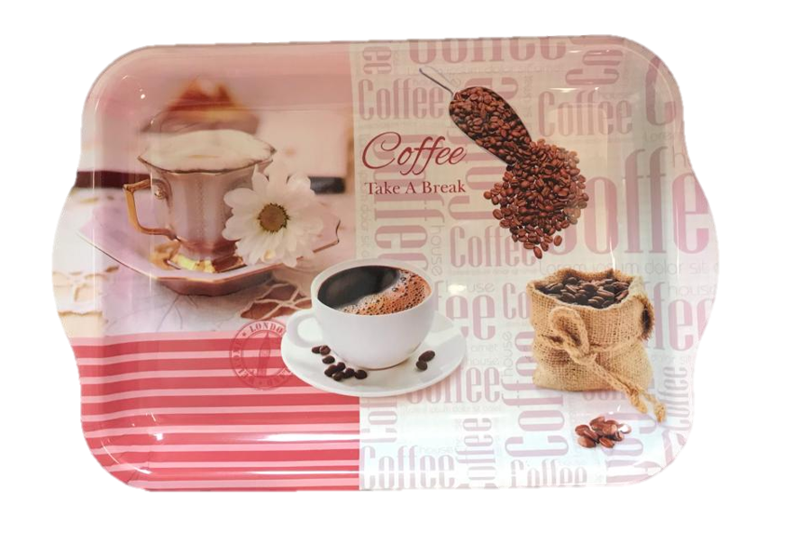 Plastic Tea Coffee Table Tray 40 x 26 cm Assorted Designs 6832