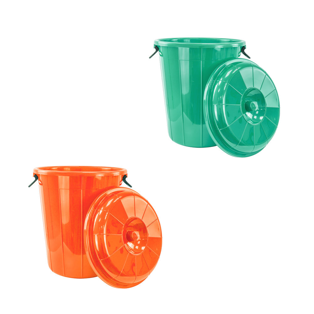 Plastic Eco Storage Drum Bin Bucket with 2 Side Handles 60L Assorted Colours 1882/Eco6000