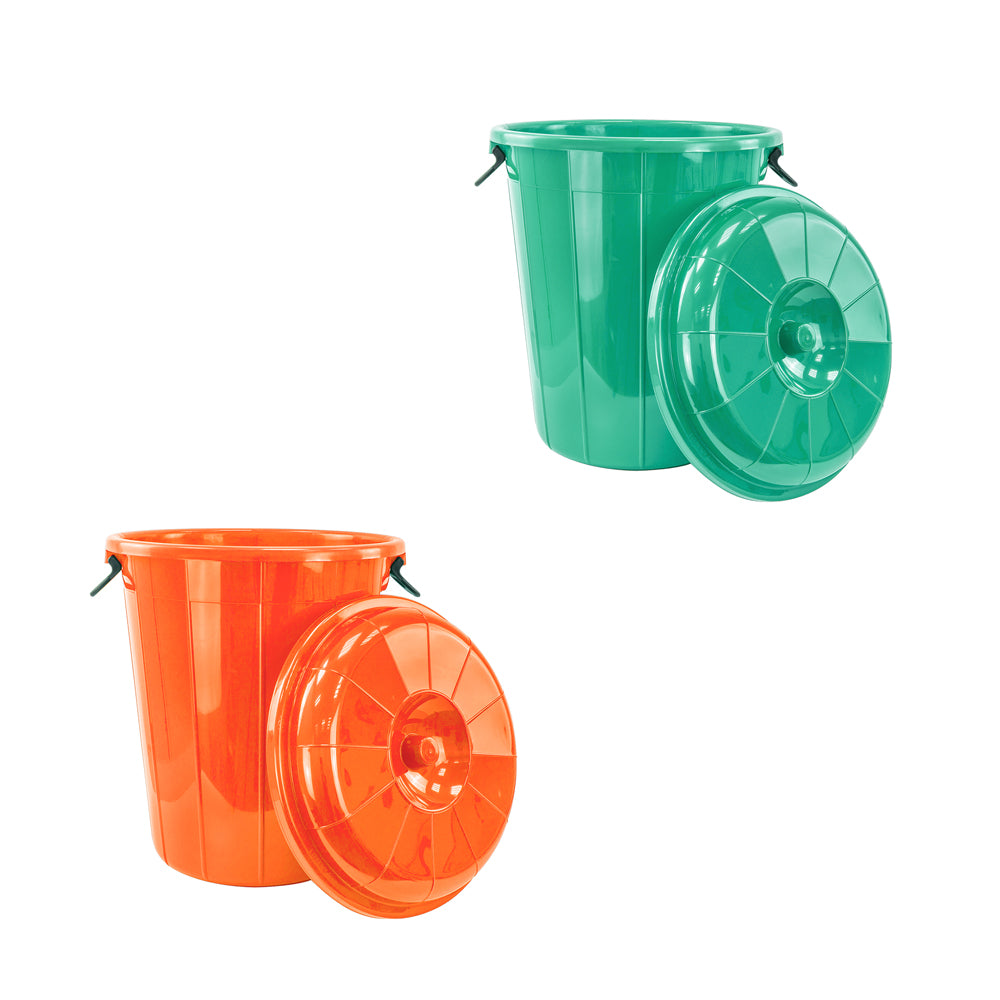 Plastic Eco Storage Drum Bin Bucket with 2 Side Handles 60L Assorted Colours 1882/Eco6000