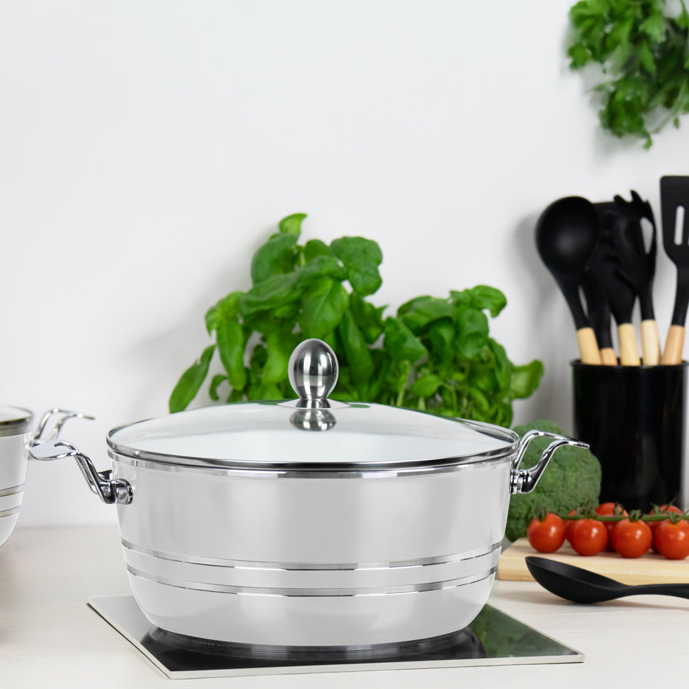 SQ Professional Seramiq Mianra Diecast Stockpot Set of 5 Quartz 7202 (Big Parcel Rate)