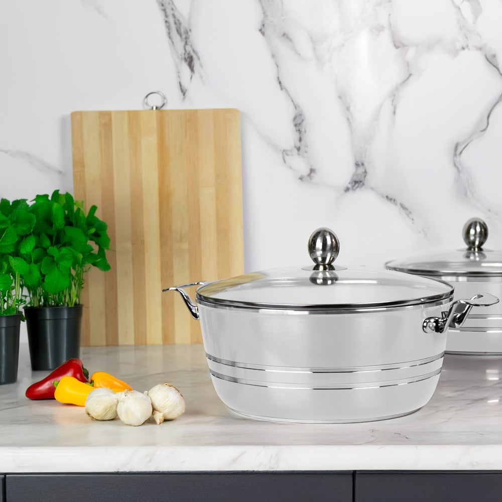 SQ Professional Seramiq Mianra Diecast Stockpot Set of 5 Quartz 7202 (Big Parcel Rate)