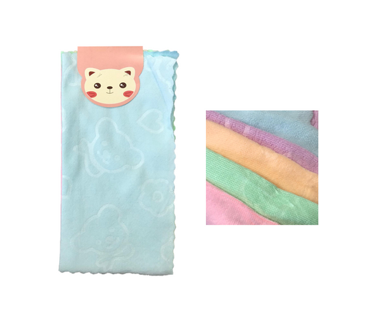 Microfibre Cleaning Cloth with Bear / Flower Design 29 x 28 cm Pack of 5 Assorted Colours 7208