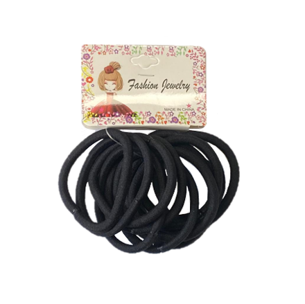 Black Hair Bobble Elastic Tie Pack of 12 7332 (Large Letter Rate)