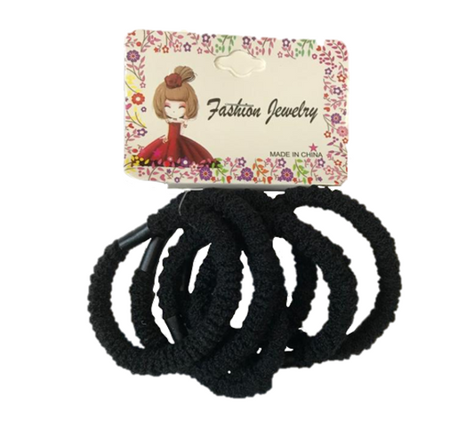 Hair Bobble Elastic Tie Pack of 6 Assorted Colours 7336 (Large Letter Rate)