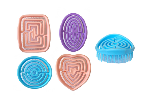 Plastic Mini Detangling Travel Hair Brush Comb 8cm Assorted Designs and Colours 7387 (Parcel Rate)